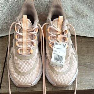Adidas Pink and Tan Athletic Shoes Modern Design